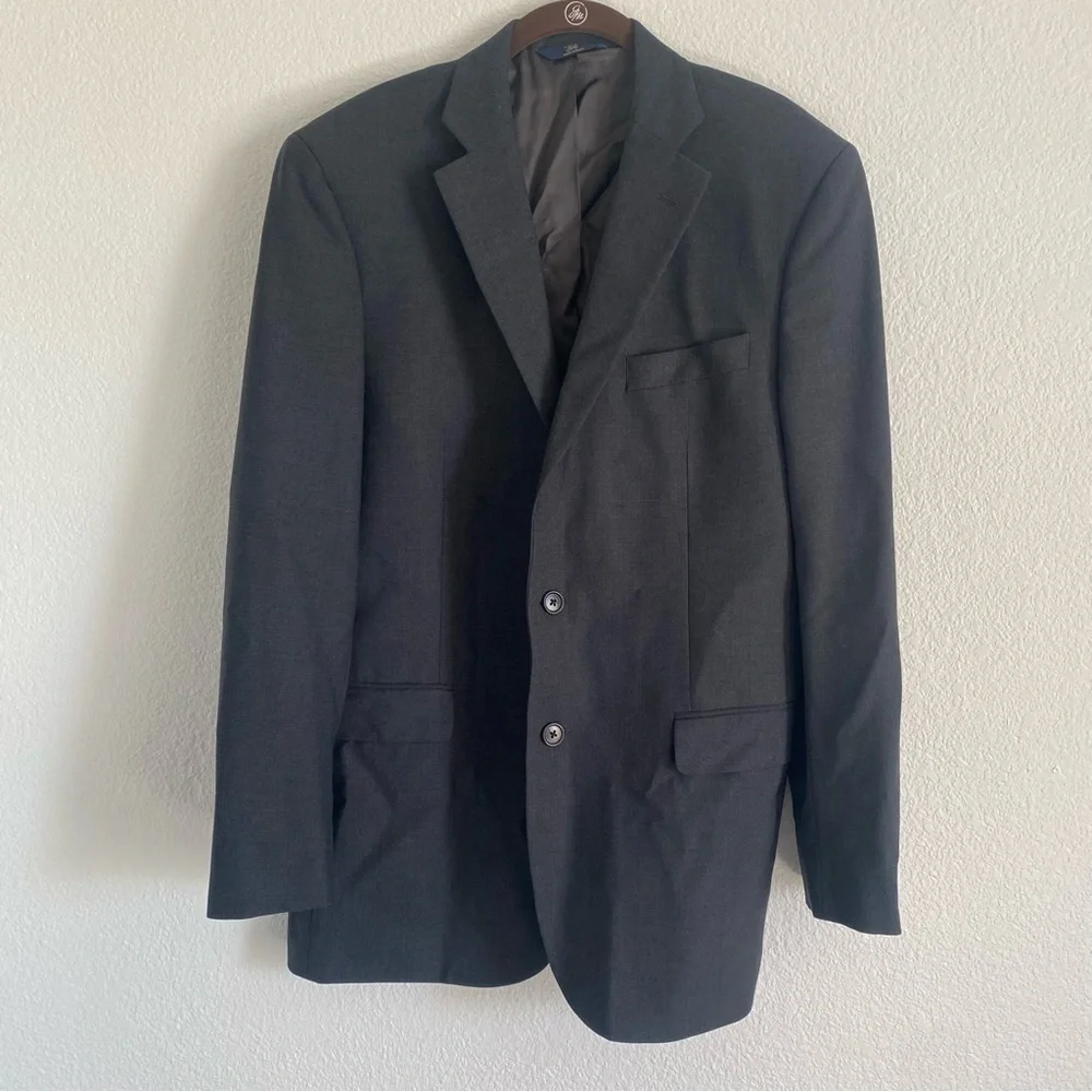 Brooks Brothers 346 Stretch Men's Gray Two Button Blazer Sport Coat Size 42L